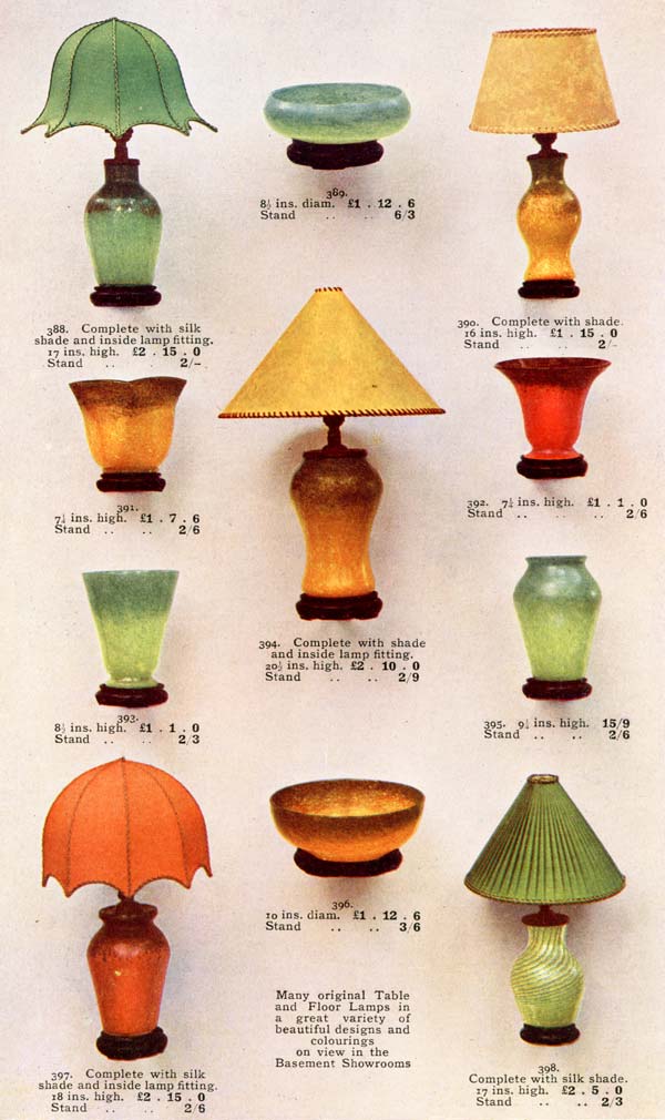 Liberty's Catalogue 1930 Monart Glass