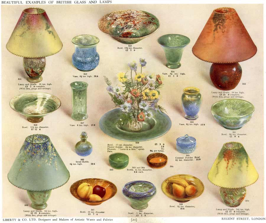 Liberty's Catalogue 1933 Monart Glass