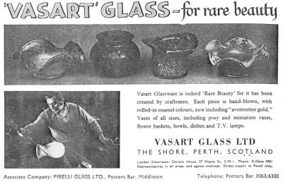 Vasart Glass and Pirelli glass advert