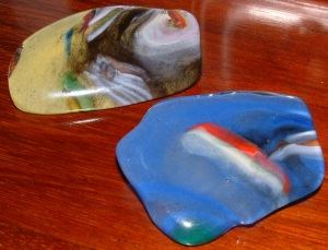 Possibly Strathearn glass brooches